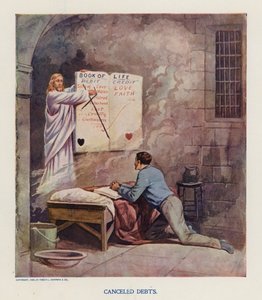 Annulleret gæld (farvelitografi) af Frank Beard