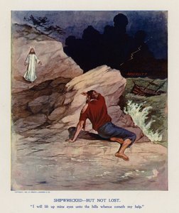 Skibbrudne, men ikke fortabte (farvelitografi)