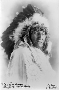 Red Tomahawk, dræber af Sitting Bull, ca. 1890-1910 (s/h foto) af Frank Bennett Fiske