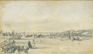 Siseton Lodges, Traverse des Sioux, 1851 af Frank Blackwell Mayer