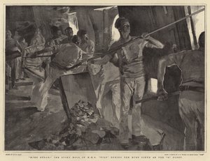 Mere Steam, Stoke Hole of HMS Nile under Rush South of the B Fleet af Frank Craig