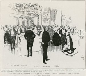 Gordon Memorial Ball på Hotel Cecil, mellem dansene (litho) af Frank Craig