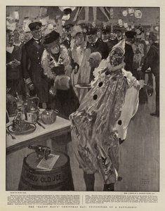 Den Handy Mands juledag, festligheder på et slagskib