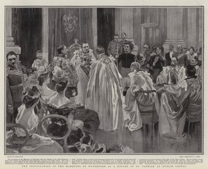 Installationen af Marquess of Waterford som ridder af St. Patrick på Dublin Castle af Frank Craig