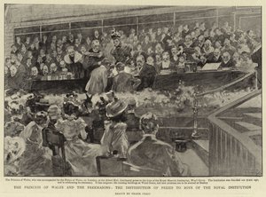 Prinsessen af Wales og frimurerne, uddeling af priser til drenge fra Royal Institution