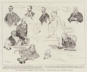 The Prospects of Imperial Penny Portoge, lykønskninger til hr. Henniker Heaton af Frank Craig