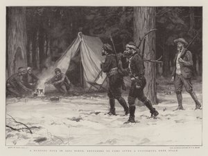 En jagttur i Lilleasien, vender tilbage til lejren efter en vellykket hjortestilk af Frank Dadd
