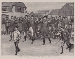 Fejring af Sankt Huberts dag i Bievre i Ardennerne, Jagten går til messe af Frank Dadd