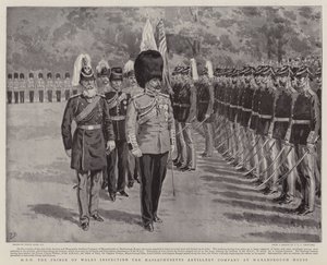 HKH Prinsen af Wales inspicerer Massachusetts Artillery Company i Marlborough House