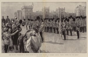 Hendes Majestæt præsenterer en statsfarve til de skotske garder på Windsor Castle, Three Cheers for the Queen
