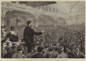 Liberal Demonstration i Manchester, Lord Hartington taler til mødet i Pomona Gardens Palace