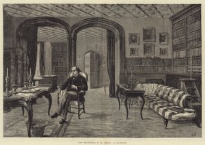 Lord Beaconsfield i hans bibliotek i Hughenden