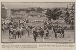 Evakueringen af Newcastle, indbyggerne demontering af Laager, de havde bygget, før de tog af sted af Frank Dadd