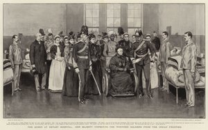 Dronningen på Netley Hospital, Hendes Majestæt inspicerer de sårede soldater fra den indiske grænse af Frank Dadd