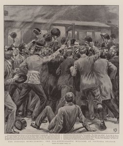 Sirdarens hjemkomst, den for entusiastiske velkomst på Victoria Station af Frank Dadd