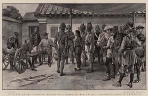 Med de allierede i Peking, undersøgelse af en bokserleder efter en vellykket straffeekspedition af Frank Dadd