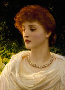 "Sylvia" Portræt af en ung kvinde fra det engelske victorianske borgerskab. Maleri af Frank Dicksee (1853-1928) Privat samling