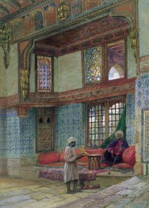 Frikvarter i receptionslokalet i Mufti Sheik El Mahadis hus, Cairo (wc på papir) af Frank Dillon