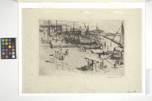Riva Degli Schiavoni (Plade 1) (blæk) af Frank Duveneck