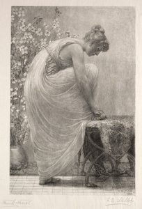 Lacing the Sandal, 1886. af Frank French