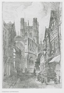 Chester katedral (litografi) af Frank Greenwood