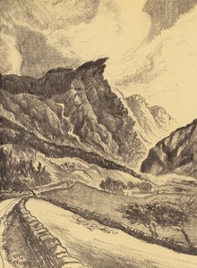Kløften ved Cliviger (litografi) af Frank Greenwood