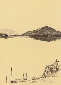 Windermere fra Newby Bridge (litografi) af Frank Greenwood