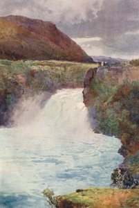 New Zealand: Huka Falls (farvelitografi)