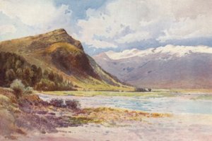 New Zealand: "Paradise", Lake Wakatipu (farvelitografi)