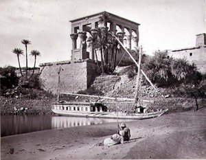 Trajans tempel, der ser mod sydvest, Philae (s/h-billede)