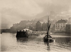 Udsigt over havnen, Whitby, North Yorkshire. 1884 (foto)