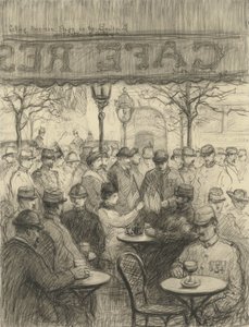 Sælger amerikanske flag på Boulevarden påskedag, 1917