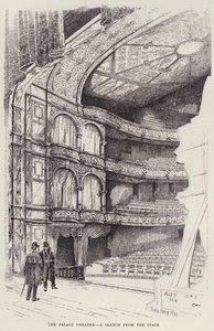 Interiør af Palace Theatre, London (litho) af Frank Murray