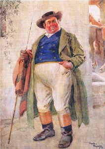 Mr Weller senior (Pickwick Papers) (farvelitografi) af Frank Reynolds