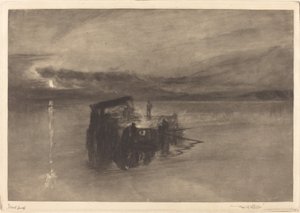 Tømmerflåden ved Rhinen, 1898. af Frank Short