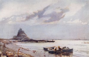 Holy Island (farve litho) af Frank Southgate
