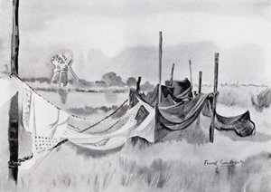 Norfolk Broads: An Eel Set (litho) af Frank Southgate