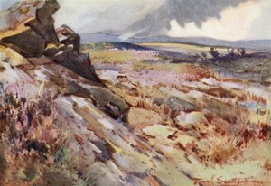 På den romerske mur (farve litho) af Frank Southgate