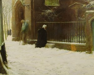 Uden for kirken af Frank Spenlove-Spenlove