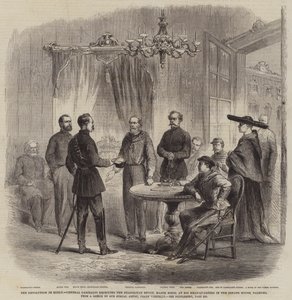 Revolutionen på Sicilien, general Garibaldi modtog den napolitanske udsending, major Bosco, i hans hovedkvarter i Senatshuset, Palermo