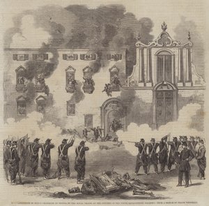 Revolutionen på Sicilien, massakre på mennesker af de kongelige tropper ved de hvide benediktinerkloster, Palermo