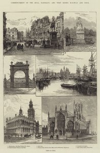 Påbegyndelse af Hull, Barnsley og West Riding Railway and Dock af Frank Watkins