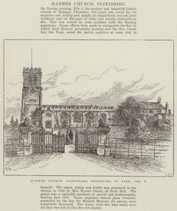 Hanmer Church, Flintshire, ødelagt af brand, 3. februar af Frank Watkins