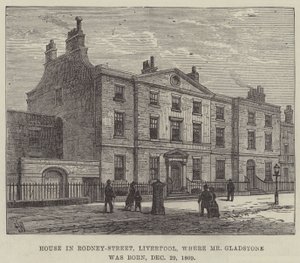 Hus i Rodney-Street, Liverpool, hvor hr. Gladstone blev født, 29. december 1809 af Frank Watkins