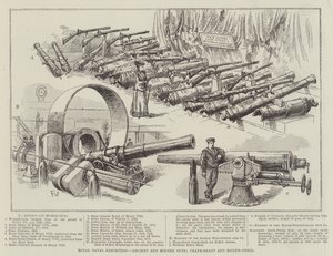 Royal Naval Exhibition, gamle og moderne kanoner, krumtapaksler og kedelskaller