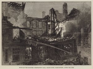 Ruinerne af Scottish Corporation Hall, Crane-Court, Fleet-Street, efter branden