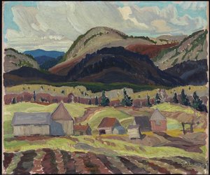 Farm Buildings, La Cloche, 1932 (olie på lamineret pap)