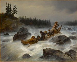Hertugen af Orleans ved Muonio-floden i Lapland, august 1795, 1840. af François August Biard