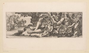 Triumf af Galatea med Hercules og allegoriske figurer på kysten Mytologiske figurer ved vandet (serietitel) af François Bignon (attributed to)
