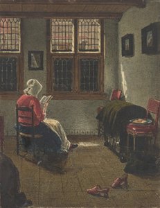 En kvinde læser, efter Pieter Janssens Elinga, 1846-47.